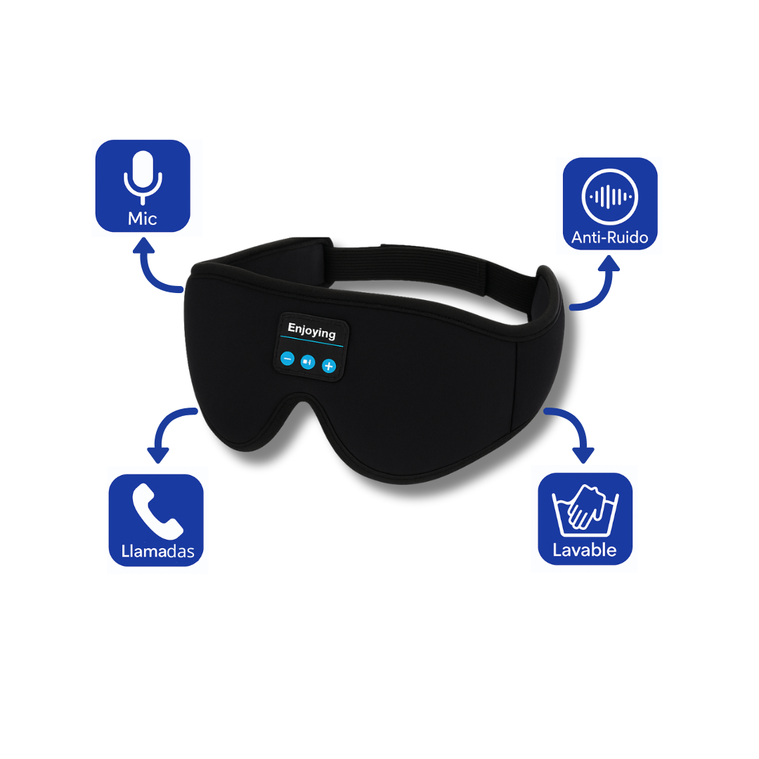 Linosth™– Antifaz Bluetooth que bloquea luz y ruido